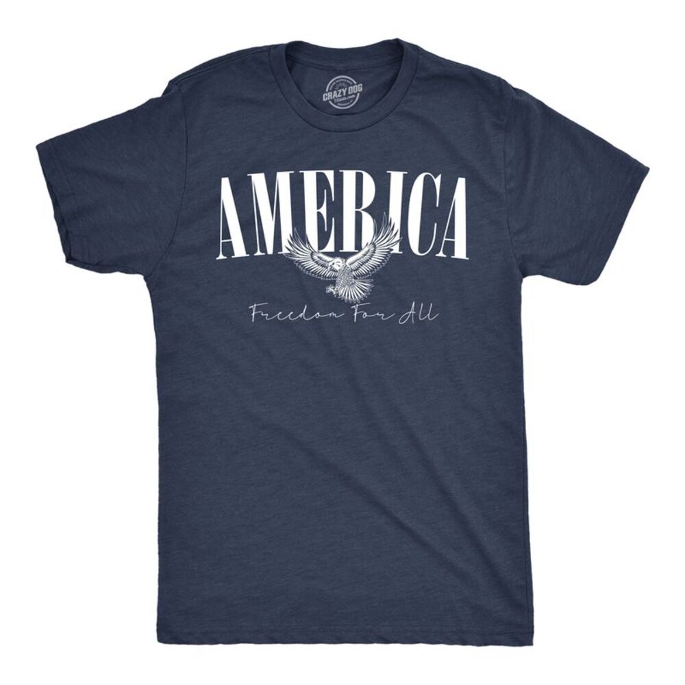 Mens Funny T Shirts America Freedom For All Awesome Fourth Of July Tee For Men